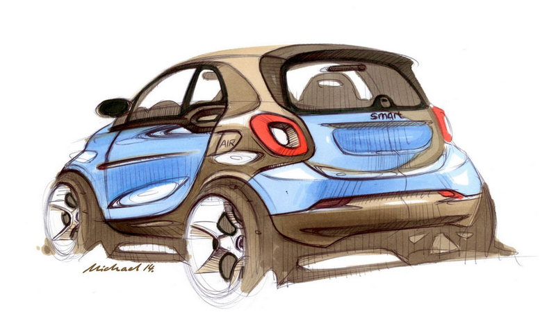 Illustration for article titled New Smart Design Sketches Show The Smart's Grown A Snout